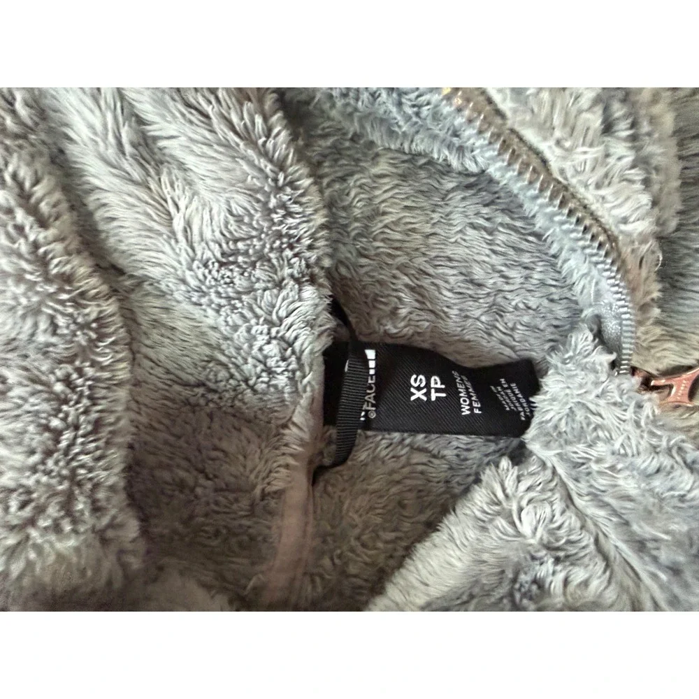 The North Face Osito Fleece Jacket Womens XS Gray‎ Full Zip High Pile Soft Fuzzy